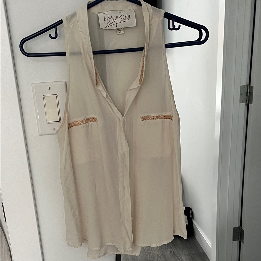Ivory silk tank